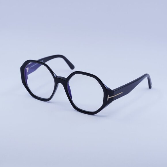 Tom Ford FT5967-B 001 Eyeglasses Black 53mm Geometric Frame - Picture 2 of 9